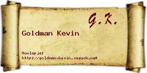 Goldman Kevin névjegykártya